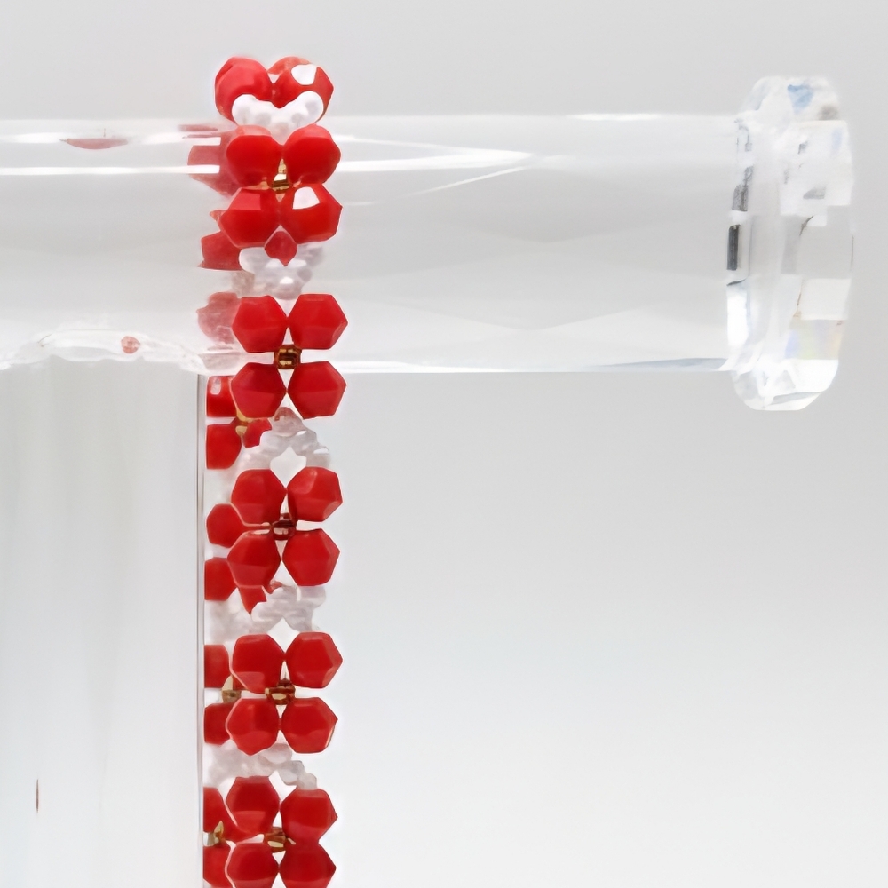Elegant Red Beaded Bracelet